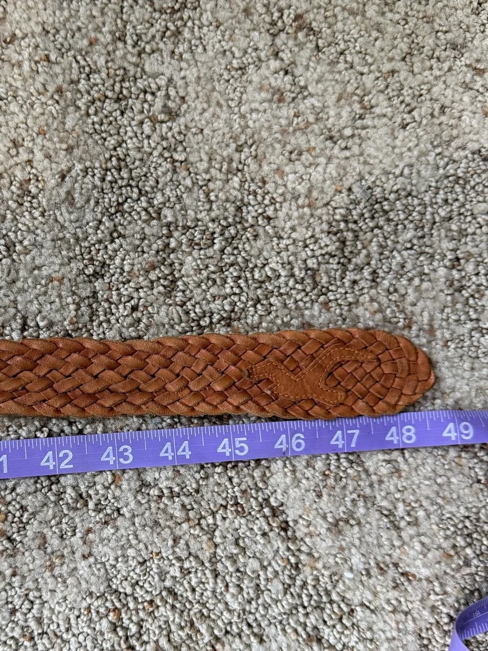 Vintage Y2K Hollister Brown Leather Braided Seagull Logo Woven Belt Size M/L